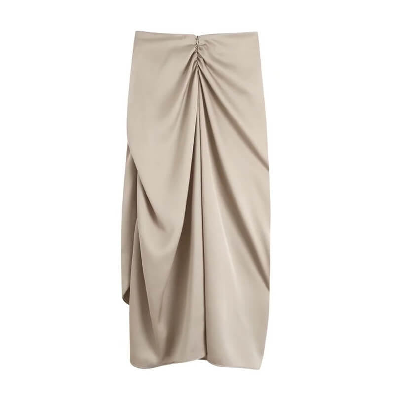 Jupe en satin avec ouverture sur le coté