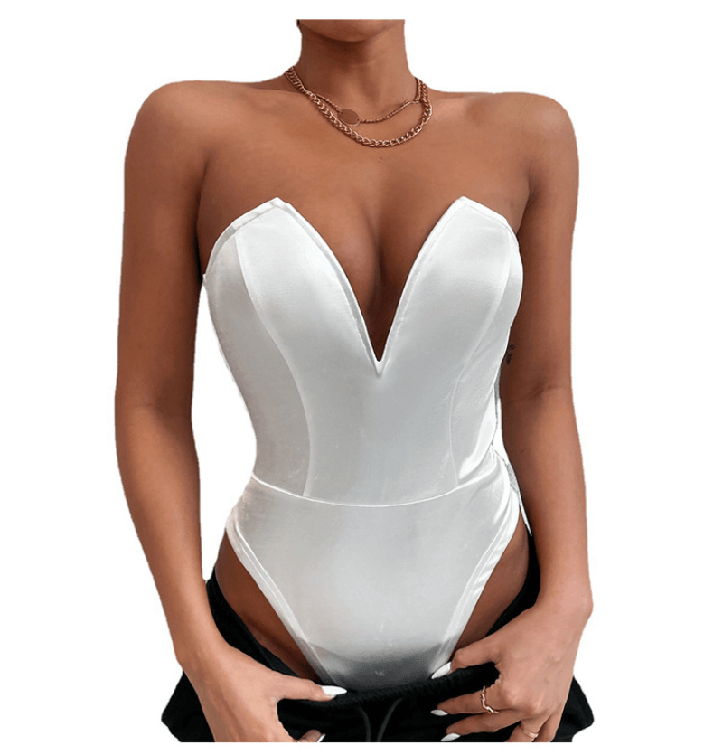 Body en satin blanc