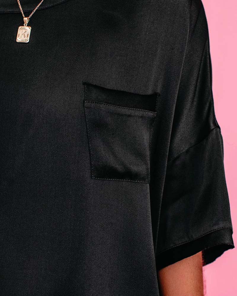 Pyjama satin noir Nia