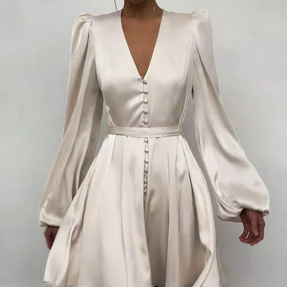 robe boutonnée crème