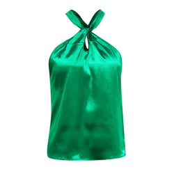 Débardeur en satin vert