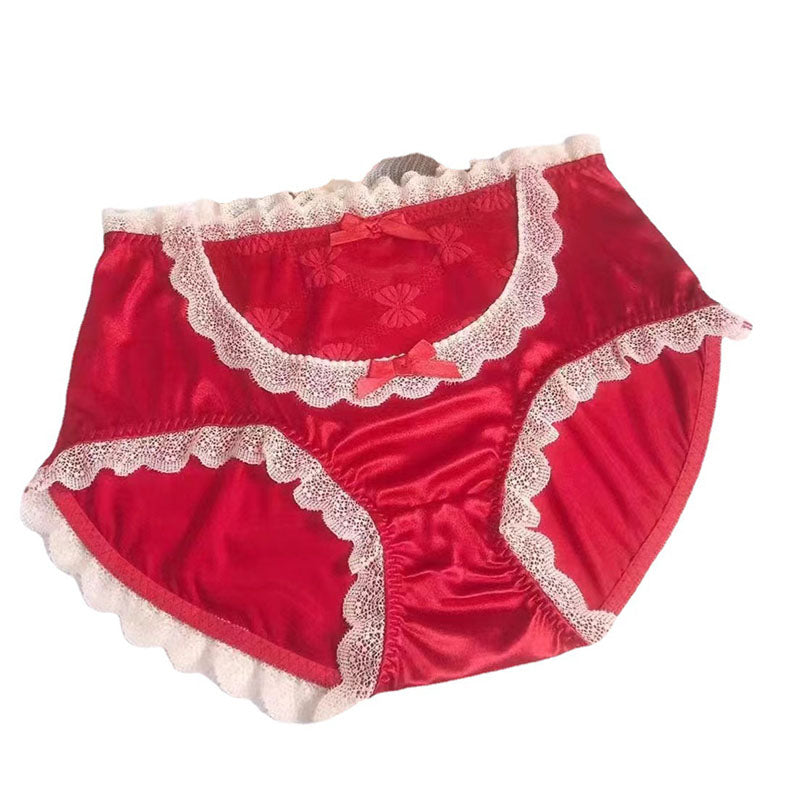 Culotte en satin avec couture en dentelle