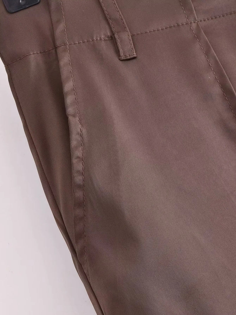 Pantalon en satin marron