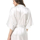 Kimono satiné blanc pour femme