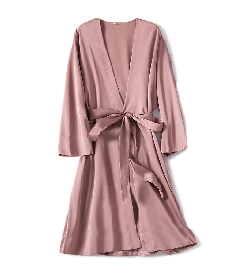 Peignoir en satin Alma rose