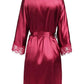 Peignoir satiné Lita bordeaux