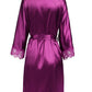 Peignoir violet satiné Lita