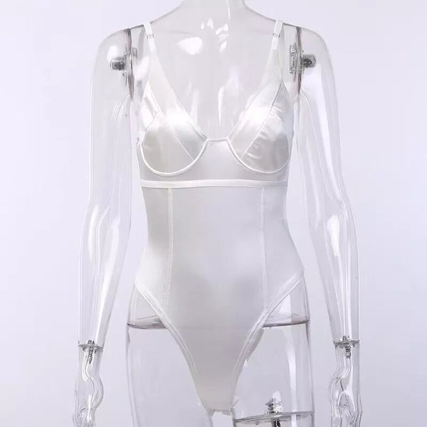Body satin corset blanc