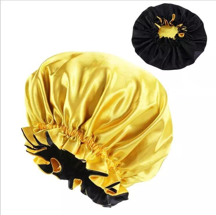 bonnet satin sans elastique jaune