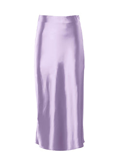 jupe fluide femme satin violet