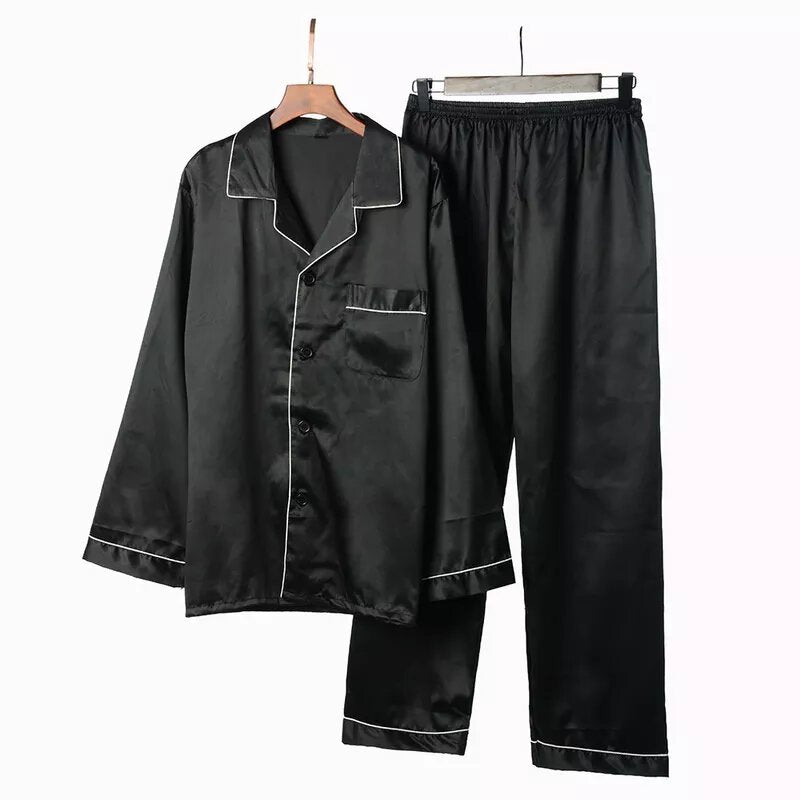 kimono satin homme noir couture