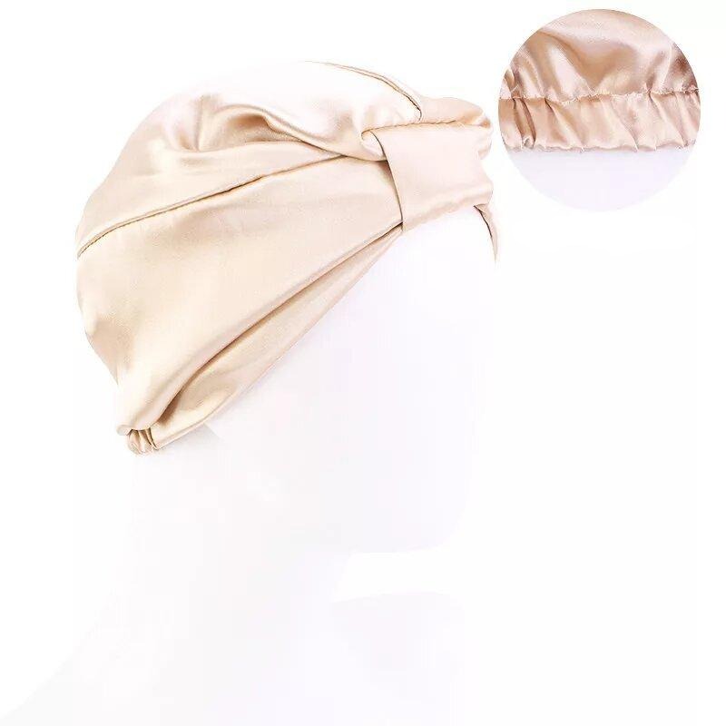 turban satin cheveux classic beige